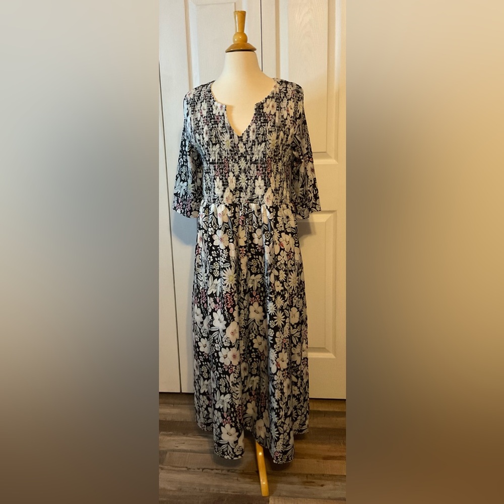 Made With Love Floral‎ Maxi Dress Pockets Medium